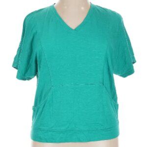 WEEKENDS by Chico's Women's turquoise Short Sleeve Shirt Pocket Size 3